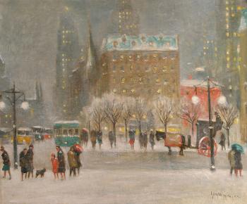 Guy Carleton Wiggins : a winter night in new york